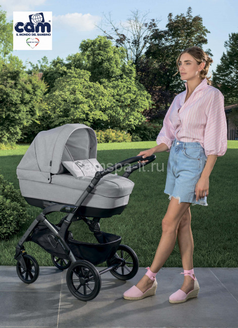 Коляска 3 в 1 Cam Dinamico Up (Динамико Ап) Smart цвет 991 бежевый с вышевкой