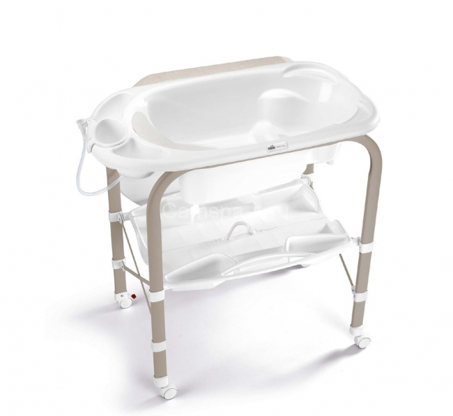 Пеленальный столик Cam Cambio (Камбио) цвет 260 B бежевый с мишкой и луной (ванночка белая)