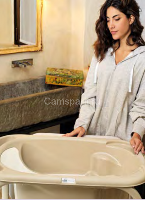 Пеленальный столик Cam Cambio (Камбио) цвет 260 B бежевый с мишкой и луной (ванночка белая)