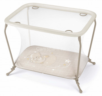 Манеж Cam Lusso (Луссо) цвет 260B бежевый с мишкой и луной Манеж Cam Lusso (Луссо) цвет 260B бежевый с мишкой и луной