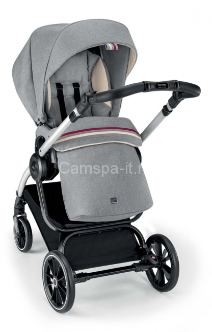 Коляска 3 в 1 Cam Techno Milano (Техно Милано) цвет 550 серый с цветами Коляска 3 в 1 Cam Techno Milano (Техно Милано) цвет 550 серый с цветами