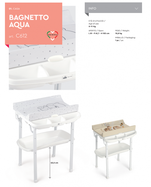 Пеленальный столик Cam Aqua (Аква) цвет 262 Пеленальный столик Cam Aqua (Аква) цвет 262